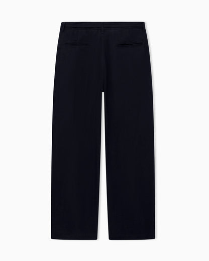 cupro basketweave single-pleat trousers