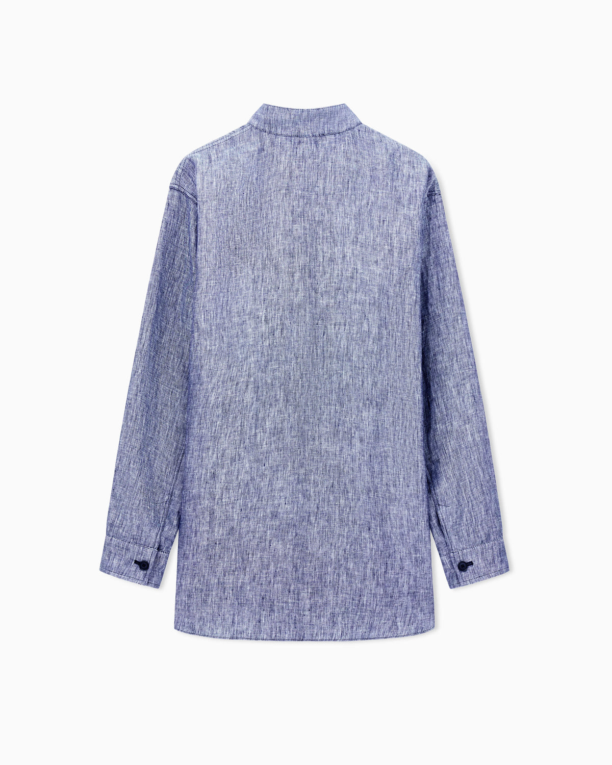 Blouson shirt in mélange linen double canvas