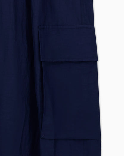Viscose and linen canvas cargo trousers