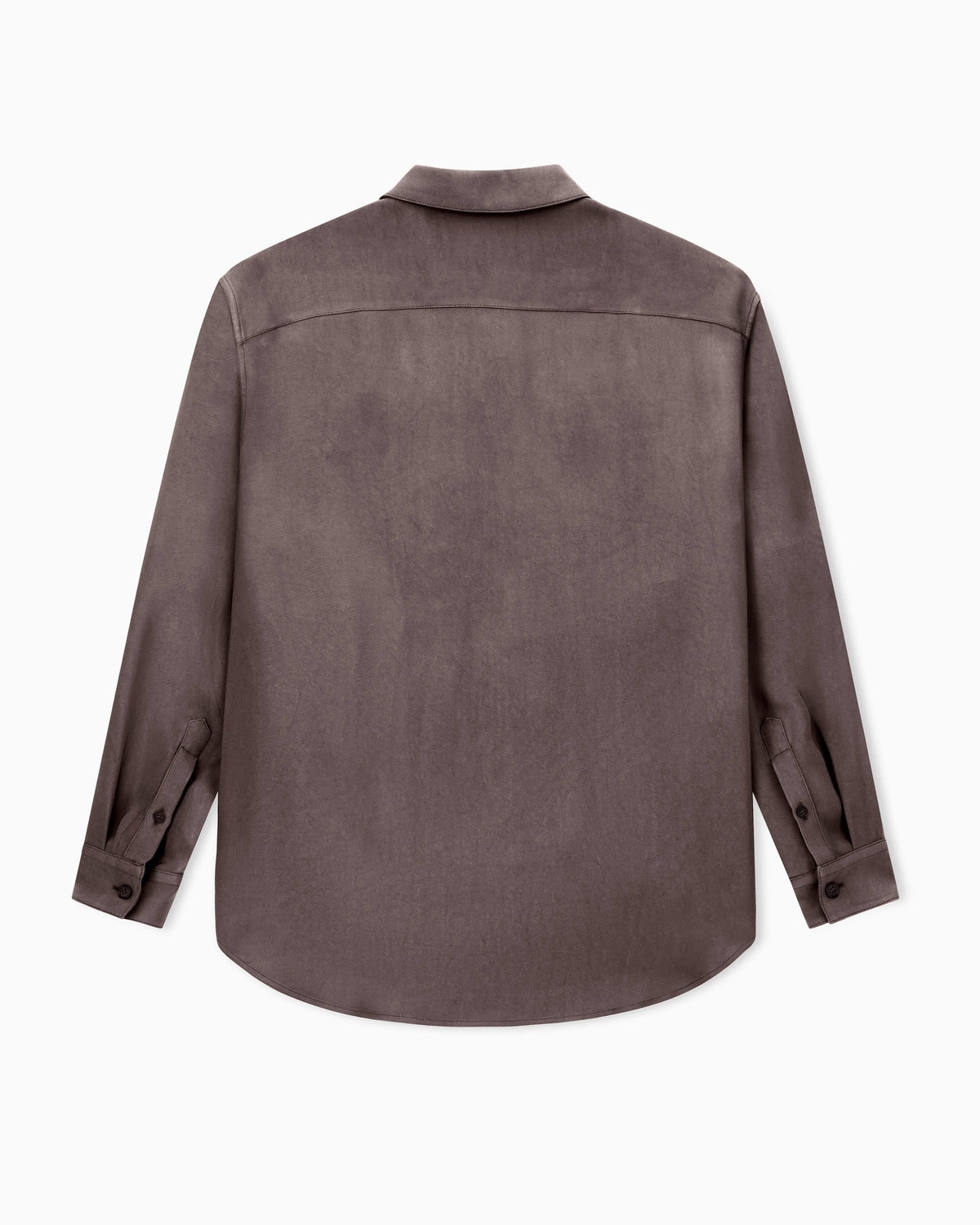 Faded viscose twill polo collar shirt