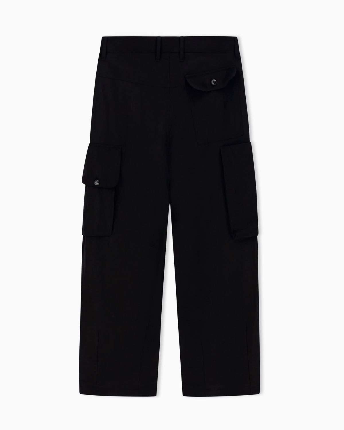 Multi-pocket trousers in linen and viscose