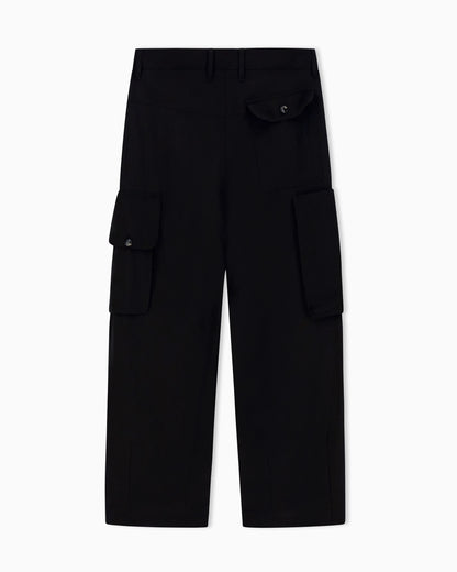 Multi-pocket trousers in linen and viscose