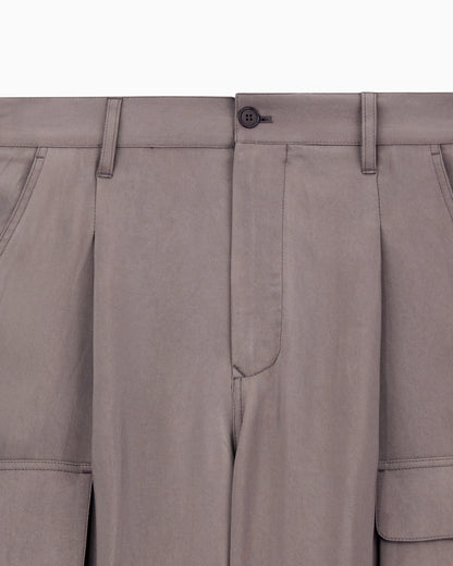 Multi-pocket trousers in faded viscose twill