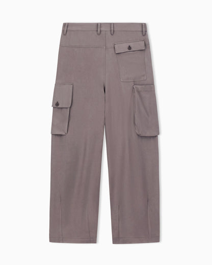 Multi-pocket trousers in faded viscose twill