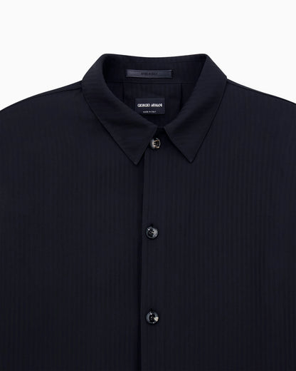 Chevron viscose twill shirt jacket