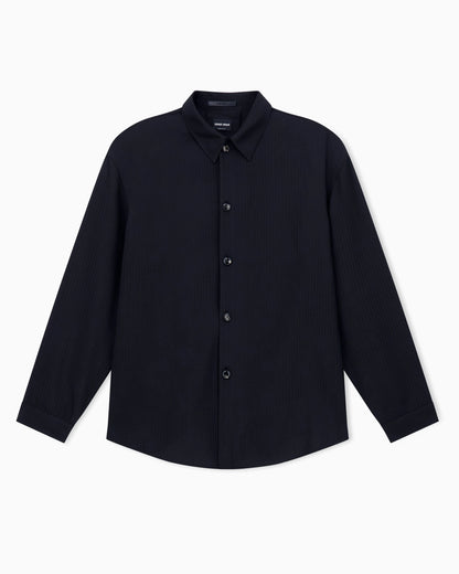 Chevron viscose twill shirt jacket