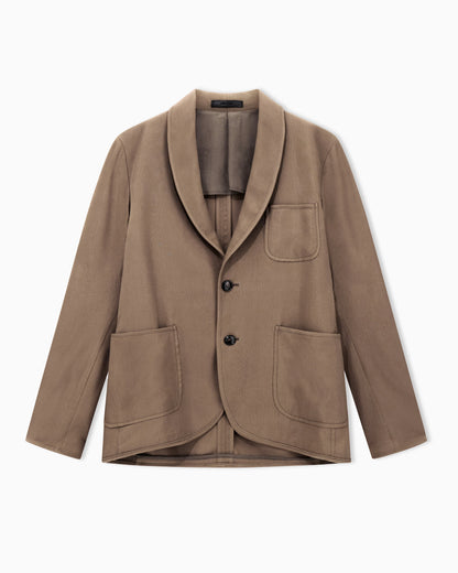 single-breasted jacket in cupro basketweave