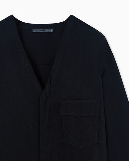 cupro basketweave shirt jacket