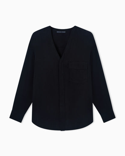 cupro basketweave shirt jacket