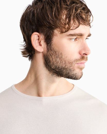Cashmere and silk interlock crew-neck jumper