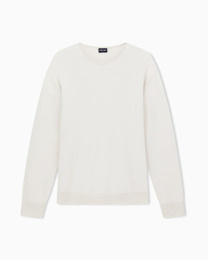 Cashmere and silk interlock crew-neck jumper