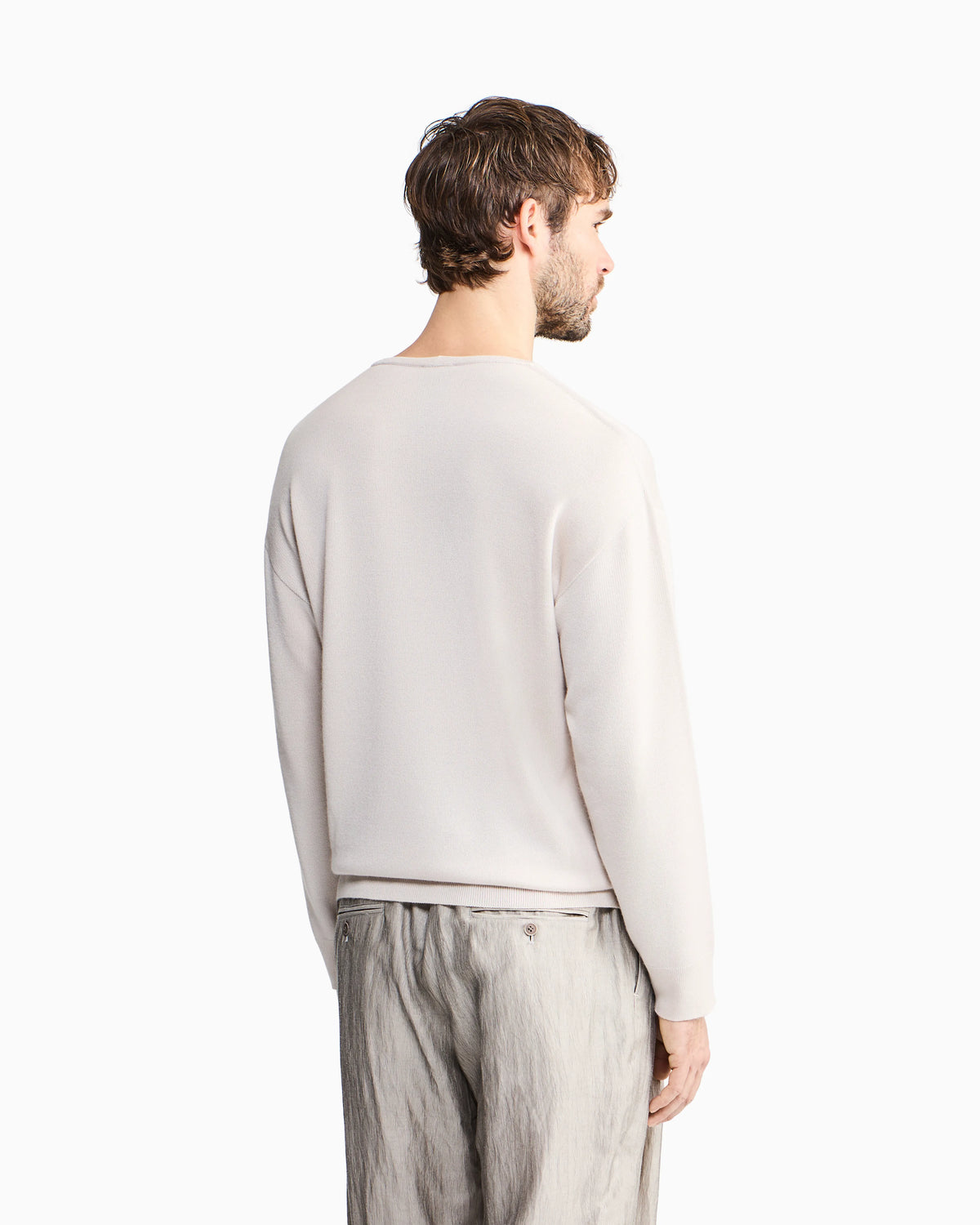 Cashmere and silk interlock crew-neck jumper