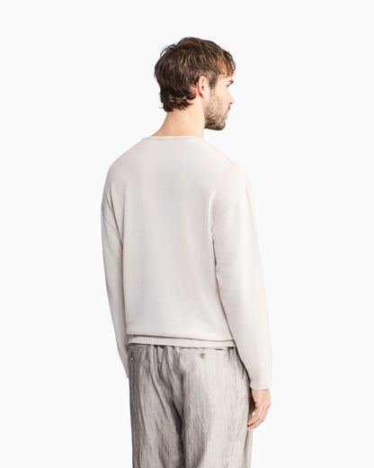 Cashmere and silk interlock crew-neck jumper