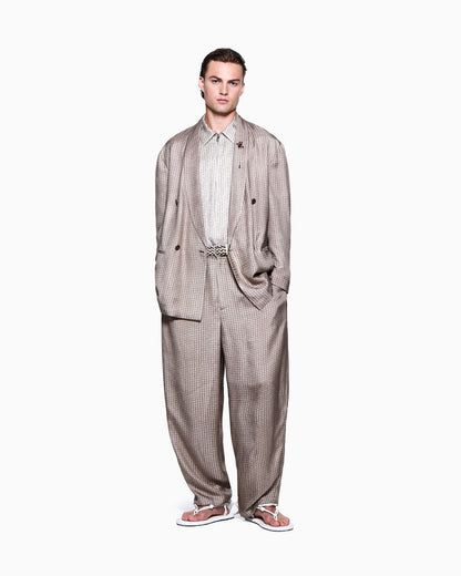 Printed viscose crépon shirt with zip