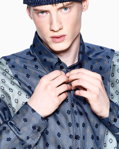 Pure silk twill shirt
