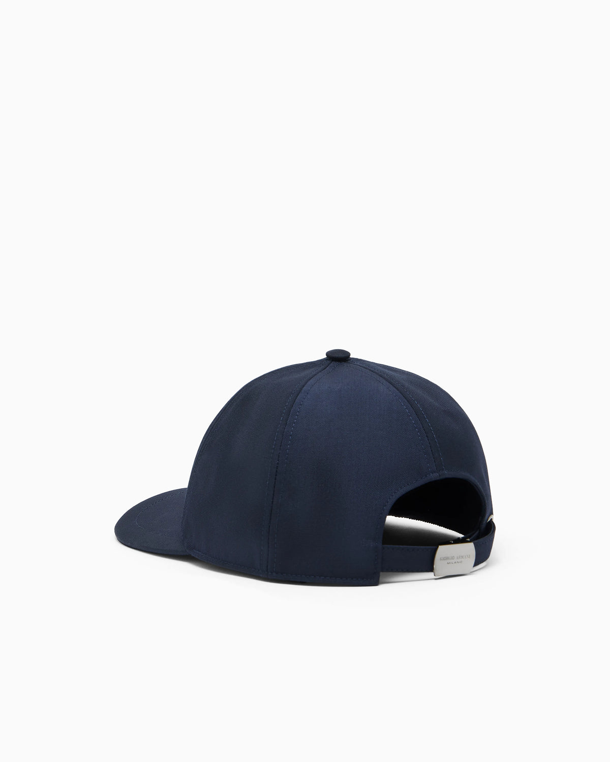 Technical fabric baseball cap with leather logo