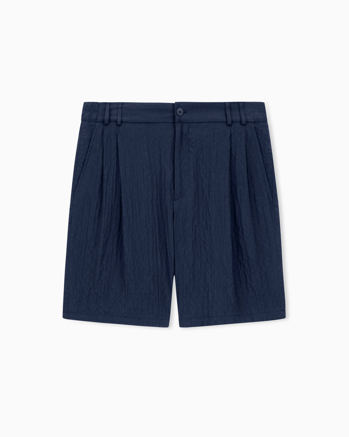 Double-pleat Bermuda shorts in Lyocell and silk froissé