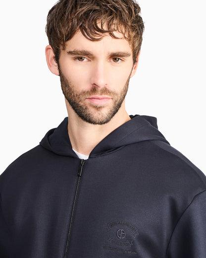 Double-jersey hooded sweatshirt