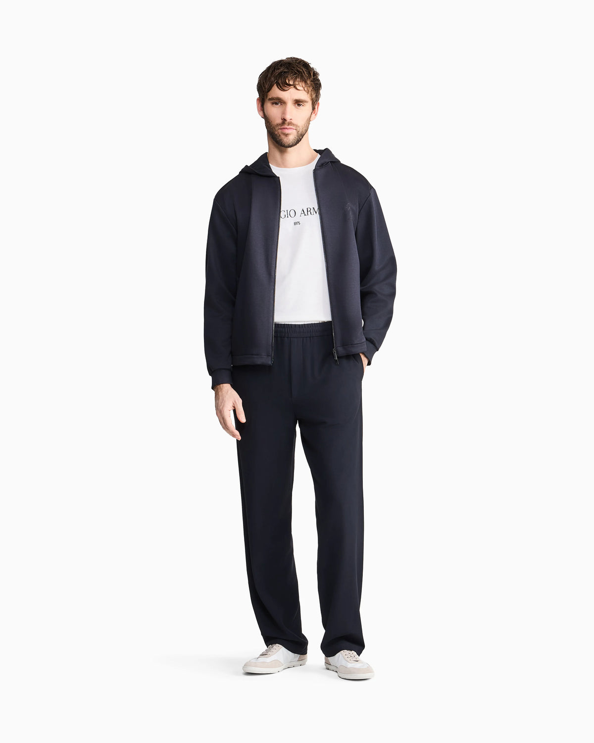 Double-jersey hooded sweatshirt