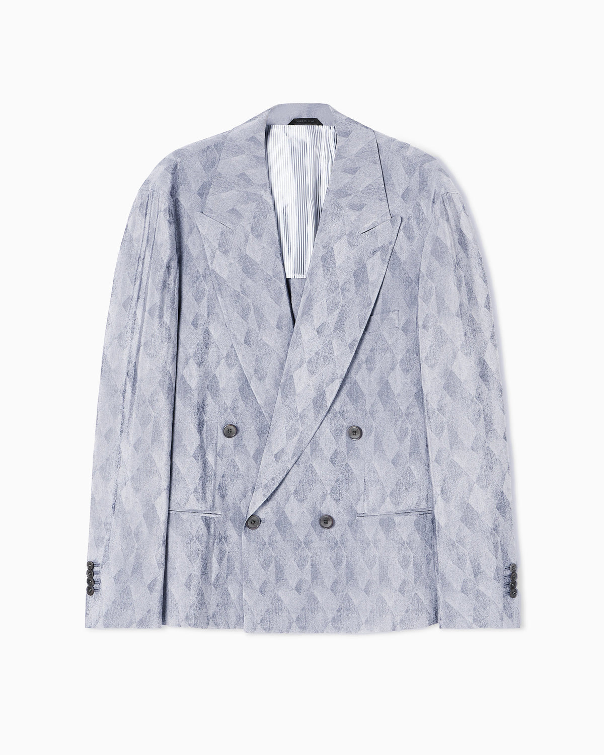 Viscose and silk jacquard double-breasted jacket