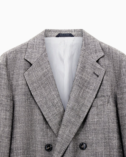 Silk and linen double-breasted jacket