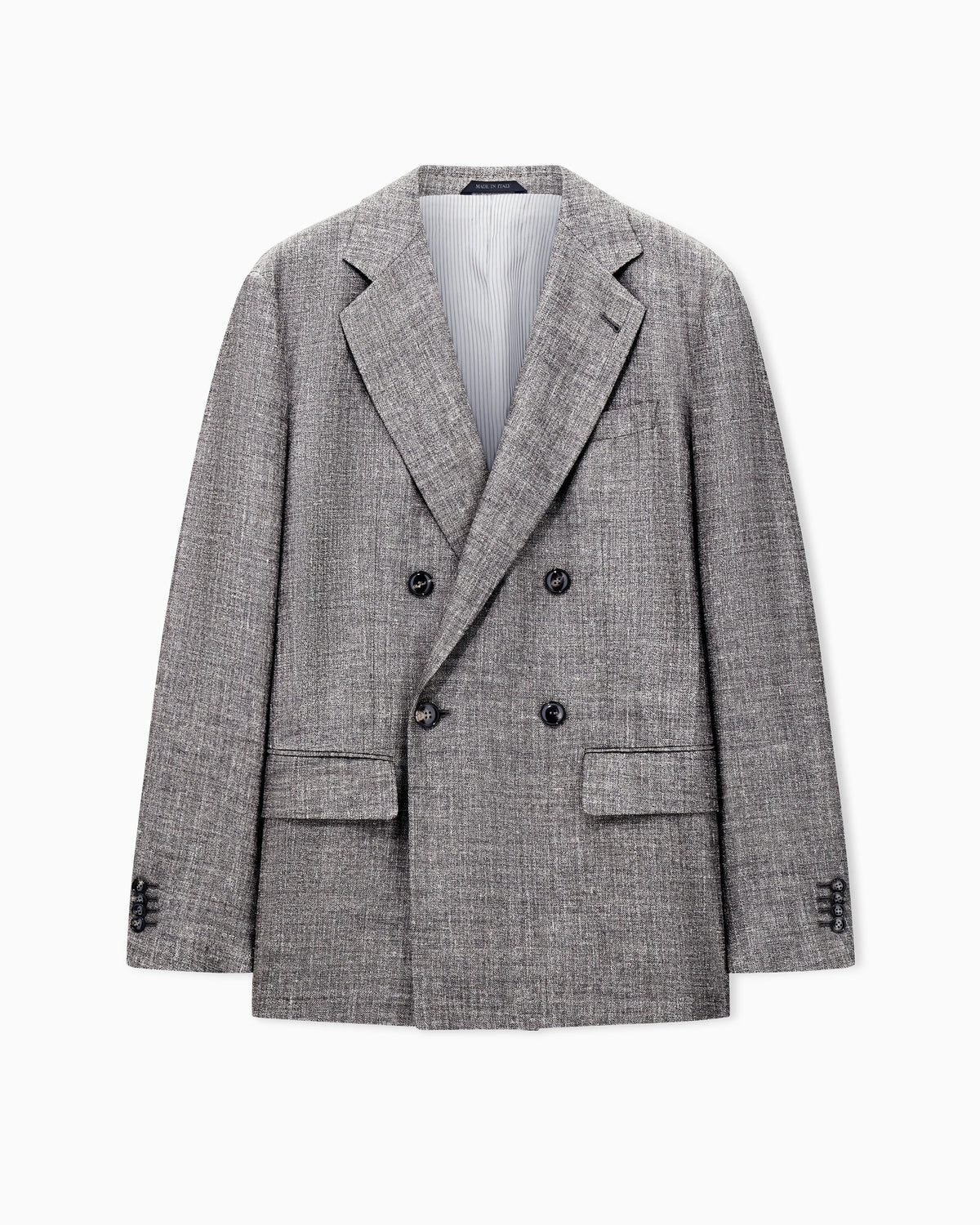 Silk and linen double-breasted jacket