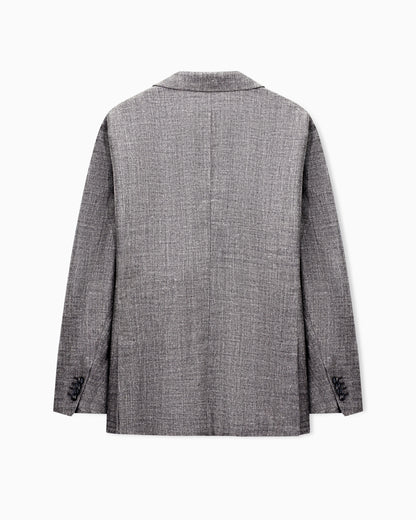 Silk and linen double-breasted jacket