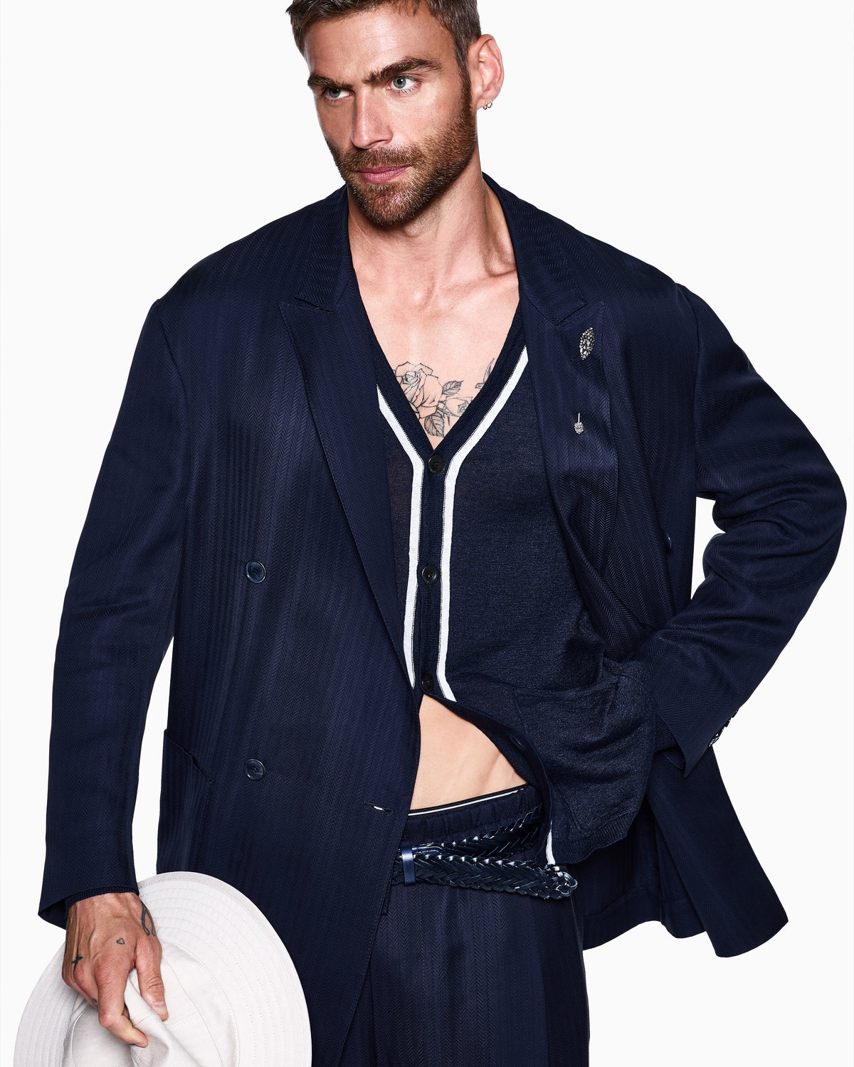 Linen and silk cardigan