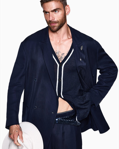 Linen and silk cardigan