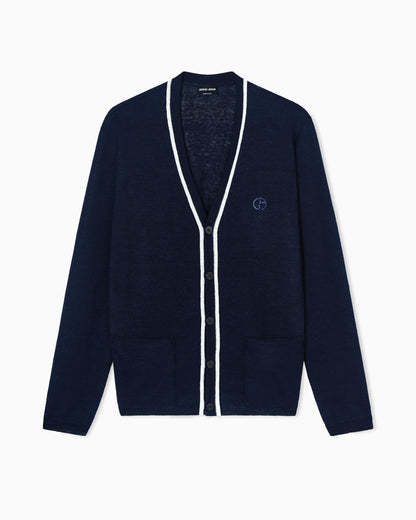 Linen and silk cardigan