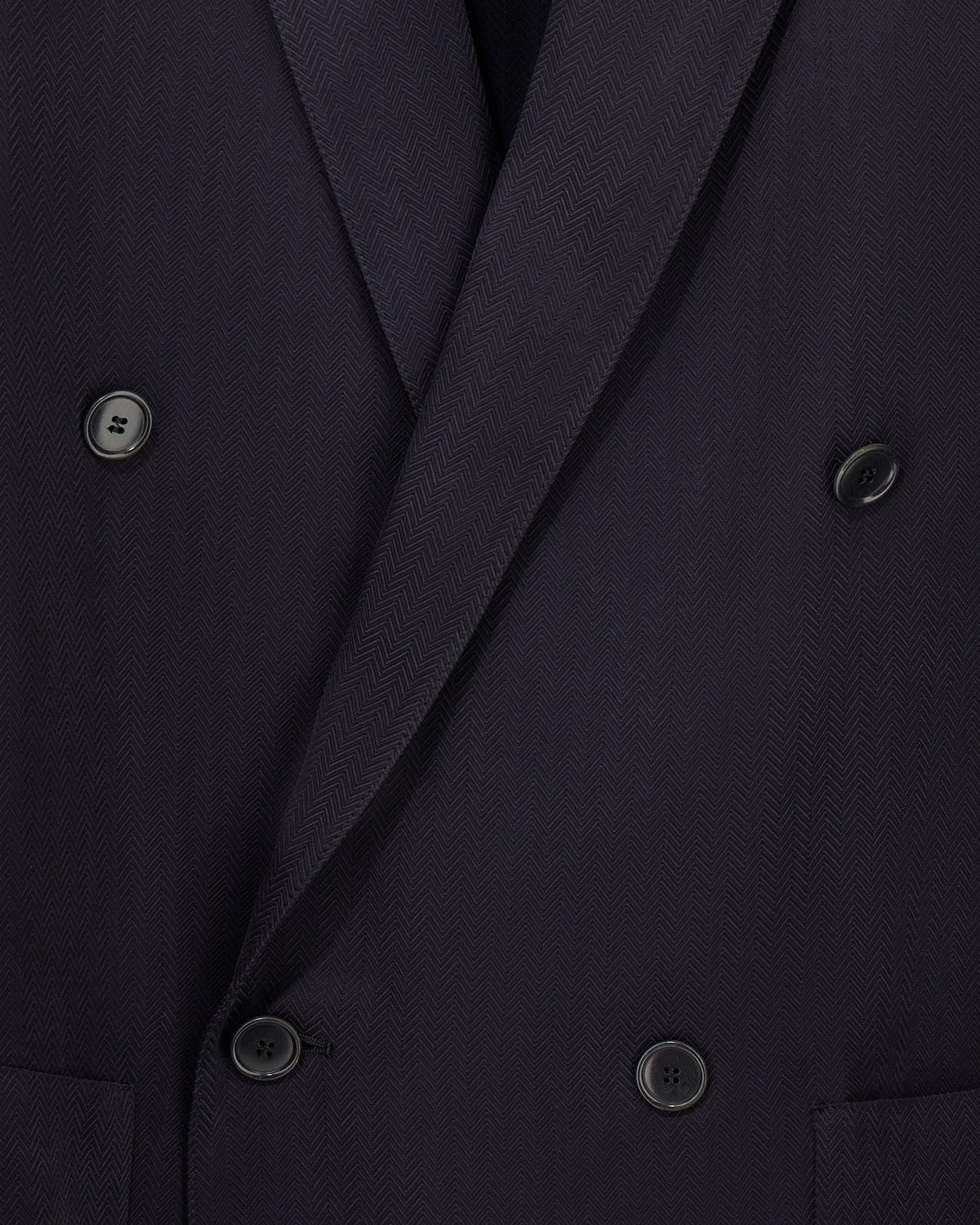 Cupro chevron double-breasted suit