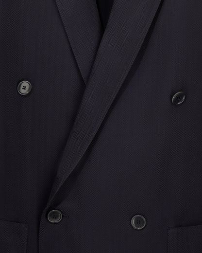 Cupro chevron double-breasted suit