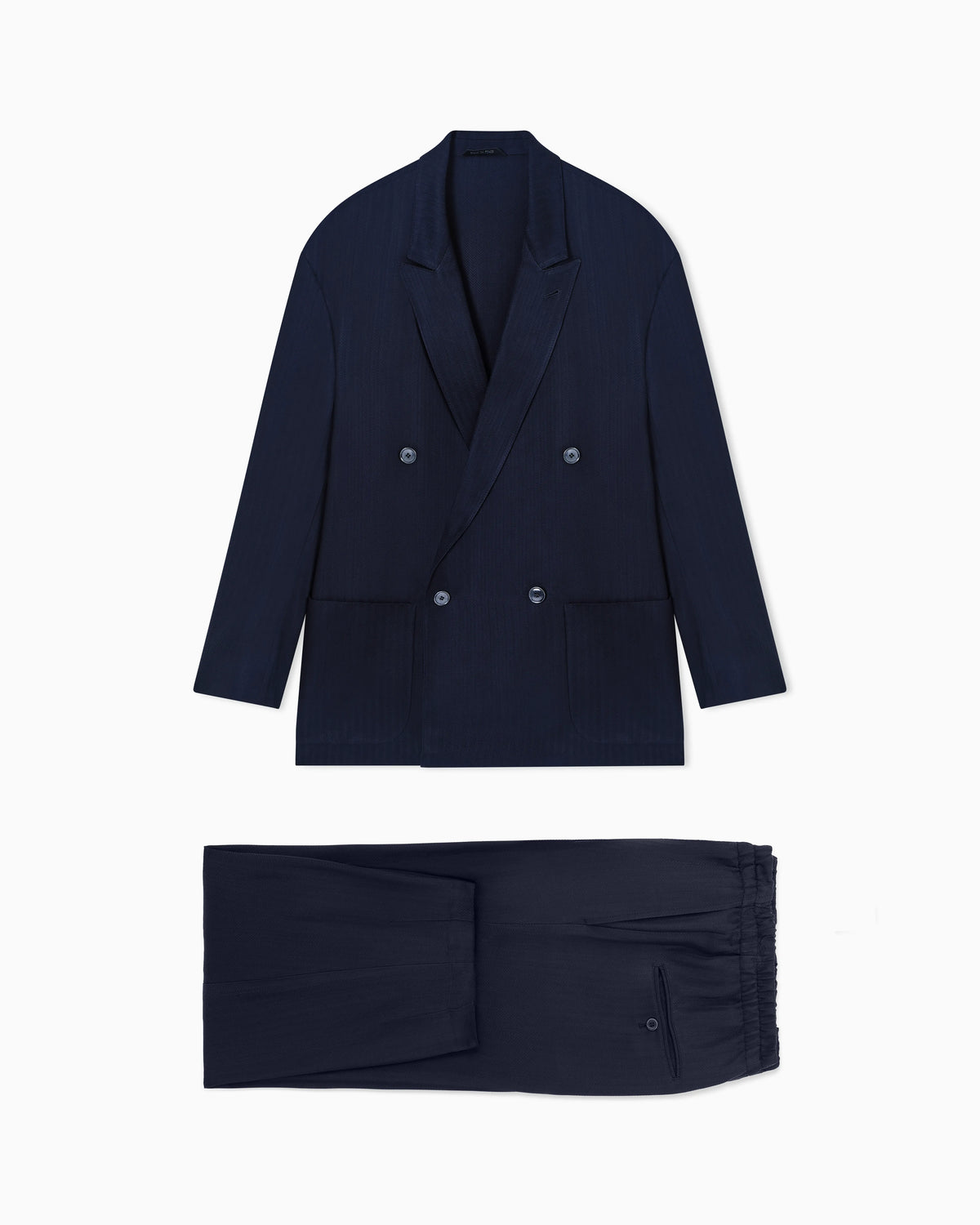 Cupro chevron double-breasted suit