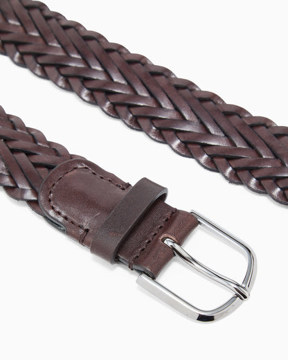 Woven leather belt