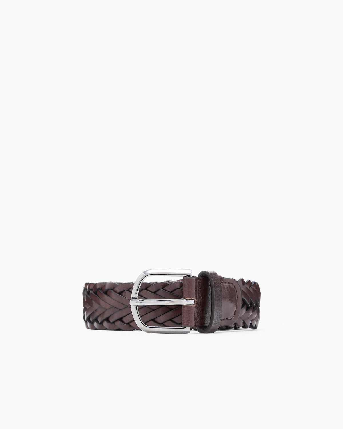 Woven leather belt