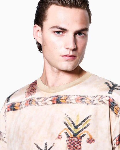 Printed silk T-shirt