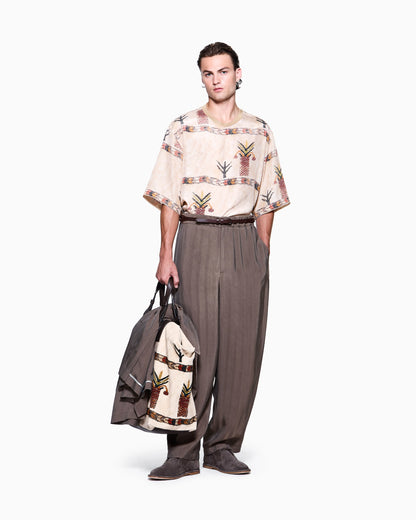 Printed silk T-shirt