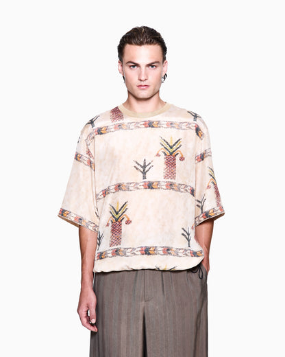 Printed silk T-shirt