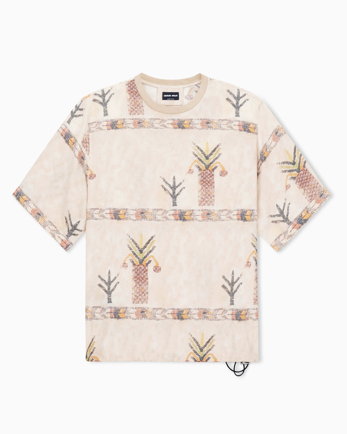 Printed silk T-shirt