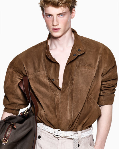 Suede-lambskin jacket