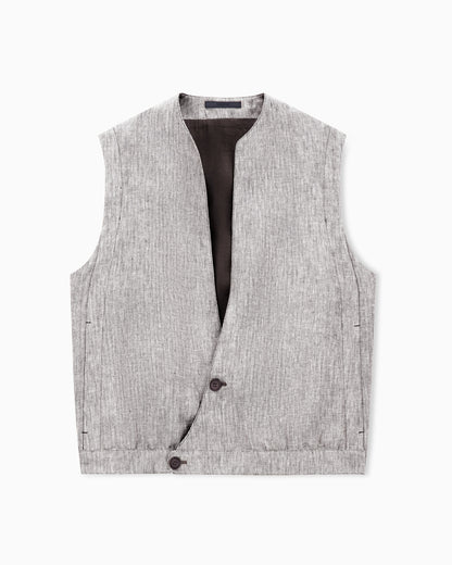 Mélange linen waistcoat