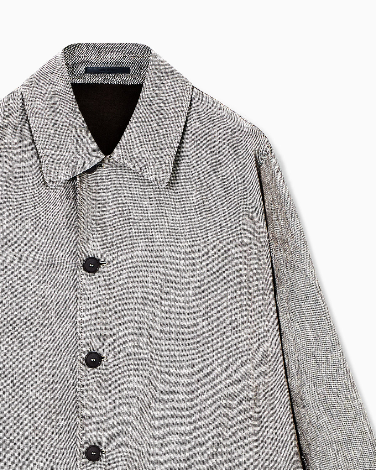 Mélange linen pea coat