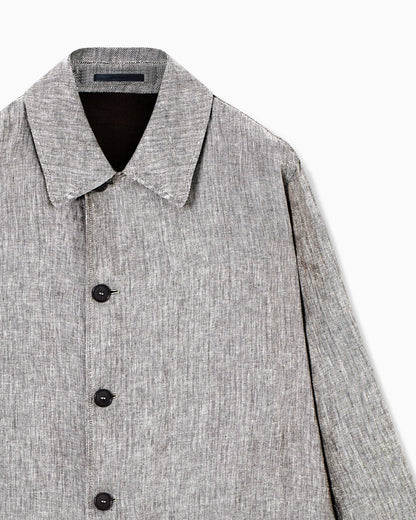 Mélange linen pea coat