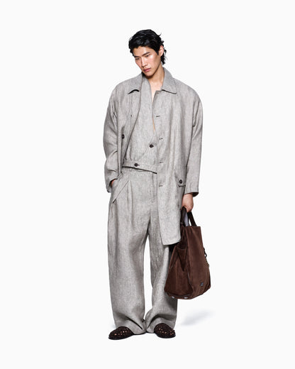 Mélange linen pea coat