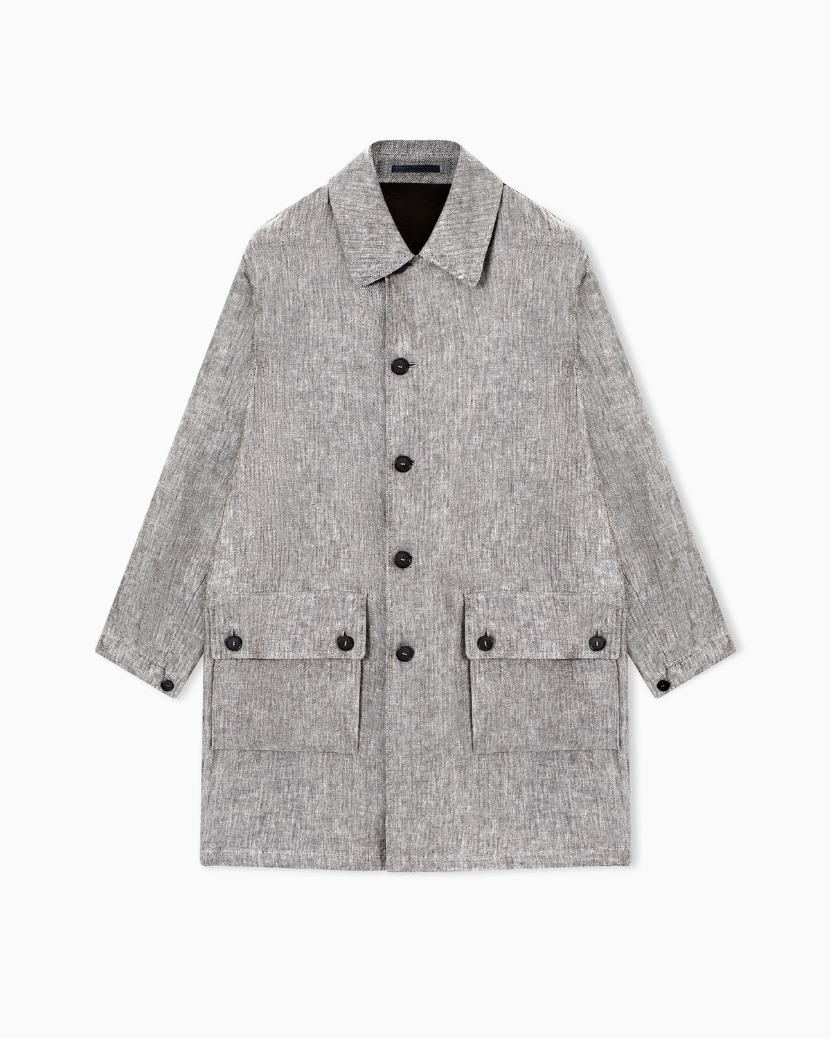 Mélange linen pea coat