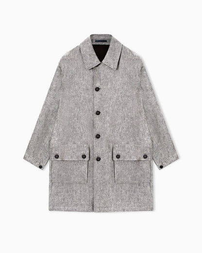 Mélange linen pea coat