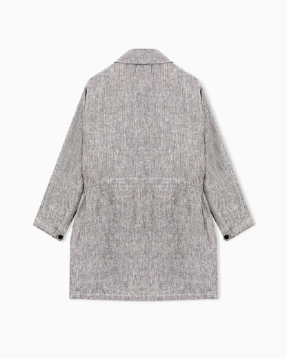 Mélange linen pea coat