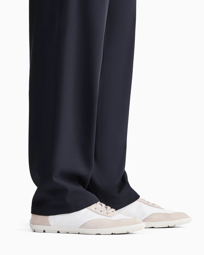 nylon and suede sneakers