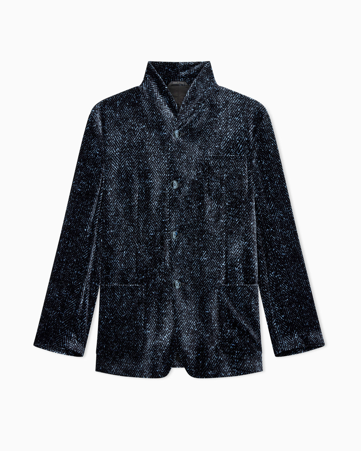 Single-breasted jacket in chevron print velvet