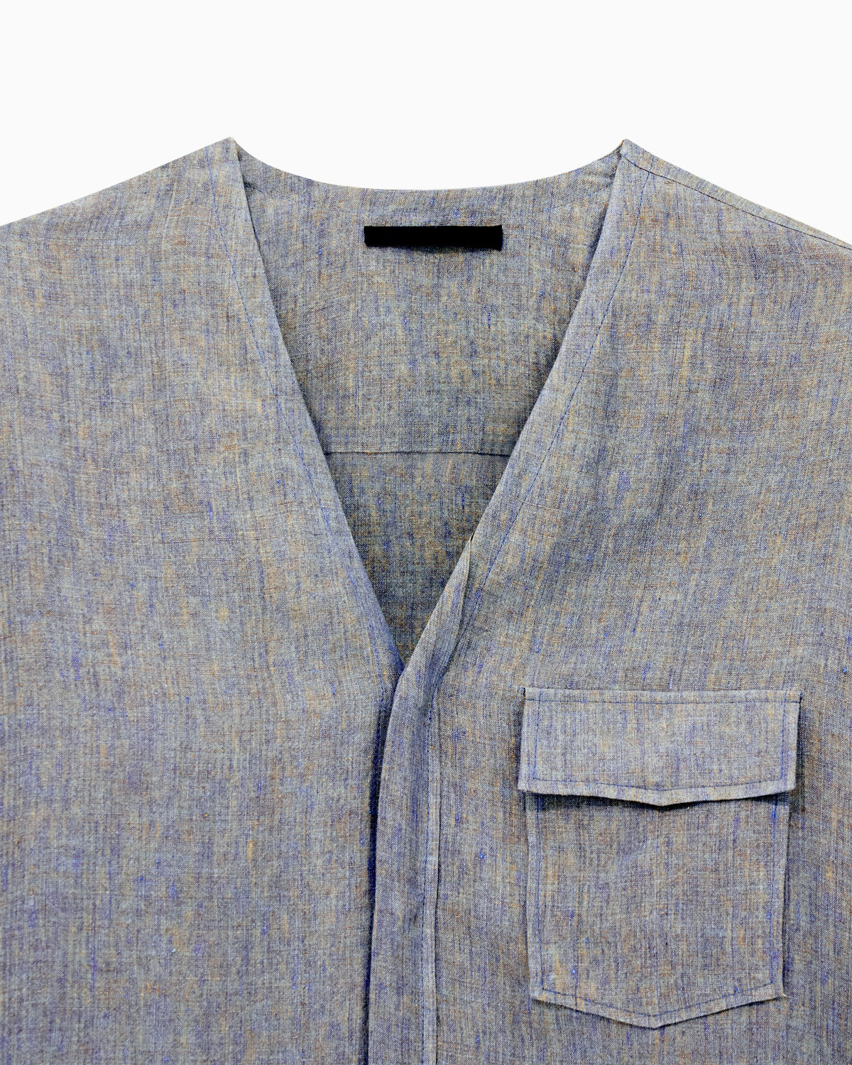 Shirt jacket in pure linen canvas